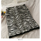 Korean retro zebra short slim wrap hip skirt  2661