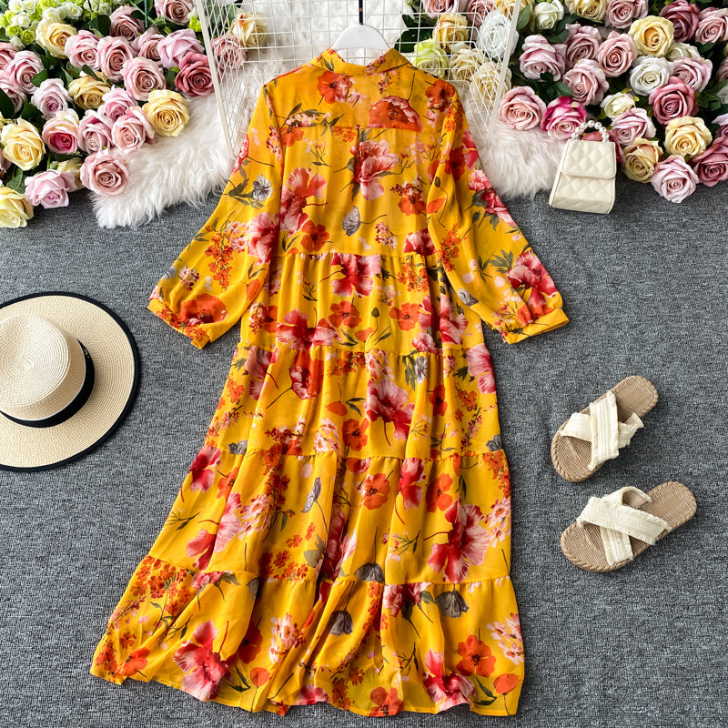 Holiday island beach skirt French print loose large  2878