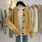 Lazy style, round neck long sleeve cardigans, loose short jacket sweater  1421