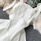 Suspender skirt white backless dress  2875