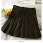 Retro High Waist thin solid color versatile skirt  2555
