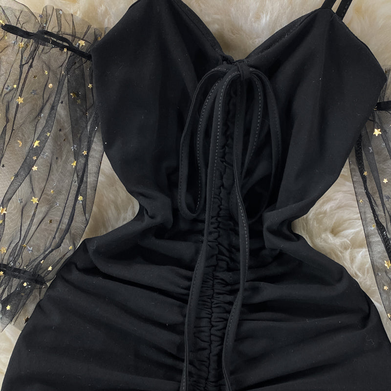 Suspender Strapless skirt pleated slim Hip Wrap Skirt Dress  3205