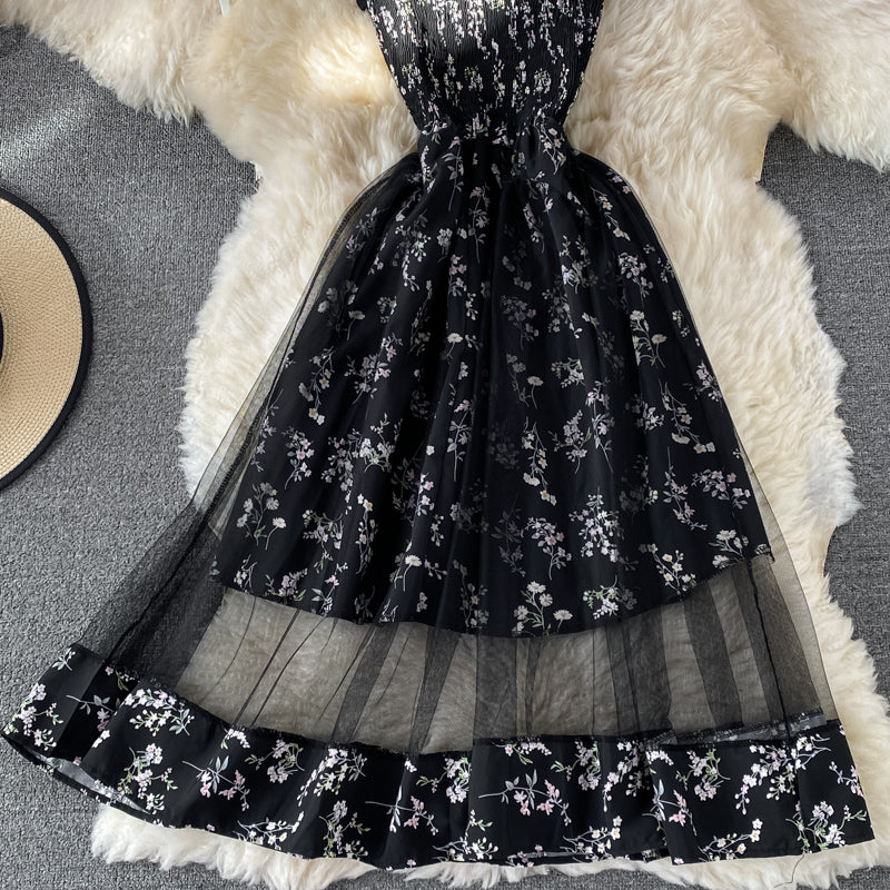 Sanfter Wind erste Liebe gebrochenes Blumen-Strapskleid 3336