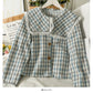 Retro-Quasten im Hongkong-Stil, Woll-Babykragen, Tweed, kurzer Mantel im Hemdstil, Damen 2119