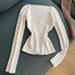 Bottomed blouse women's autumn temperament slim fit versatile Knitted Blouse  1572
