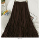 Pleated loose slim high waist pleated skirt  2560