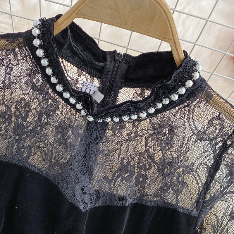 Slim waist, super fairy Hepburn style, large swing long skirt  3095