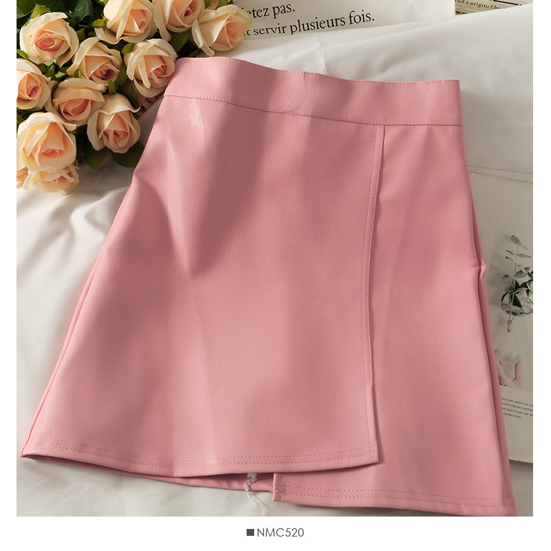 High waist, thin, anti light A-shaped short skirt, female  2488