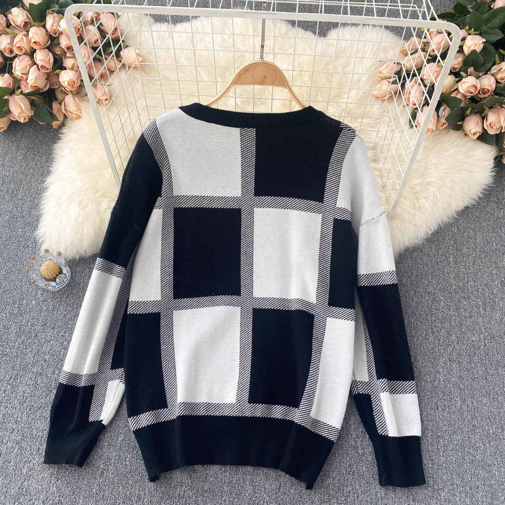 Lazy Pullover Sweater female design sense minority  1619