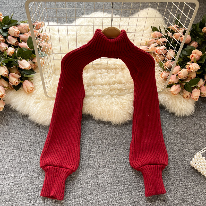 Autumn and winter design hanging neck Knitted Top  1581