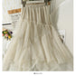 Korean gauze stitched irregular ear skirt for women  2489