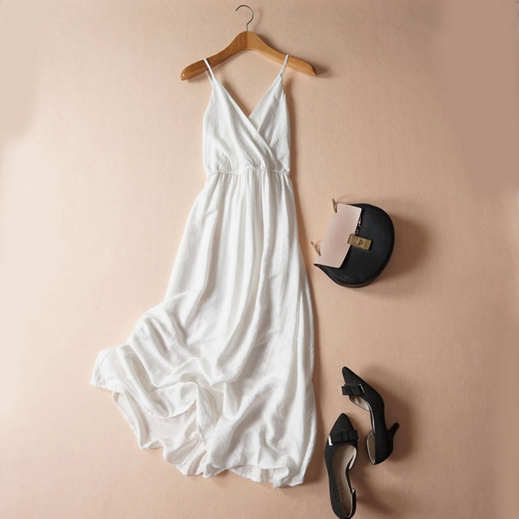 V-neck backless sexy beach skirt suspender dress  3274