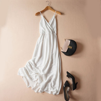 V-neck backless sexy beach skirt suspender dress  3274