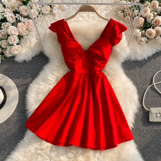 Robe sexy taille haute décolletée et ouverte sur la poitrine 2803