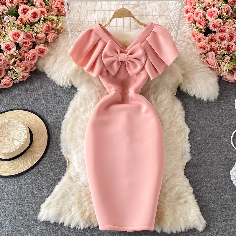 Robe-jupe portefeuille slim avec nœud 2740