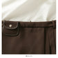 Hong Kong style retro high waist pleated A-line skirt  2531