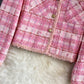 Pink small fragrance coat Long Sleeved female  1658