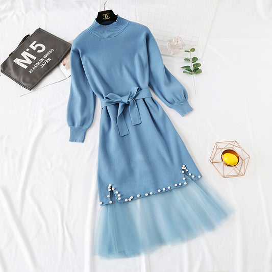 Der französische Minderheitsrock ist ein langer Rockanzug mit feenhaftem Netz und rotem Boden 2457