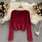 Versatile short Pullover mohair sweater  1615