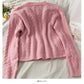 Sweater women's Linen single breasted V-neck  1858
