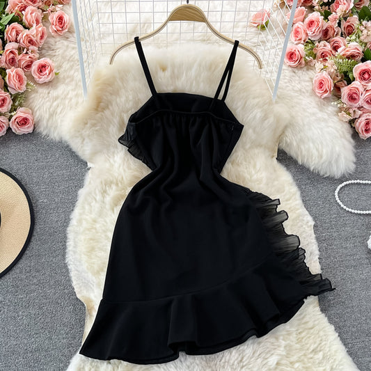 Robe sexy sans bretelles à volants en queue de poisson 3126