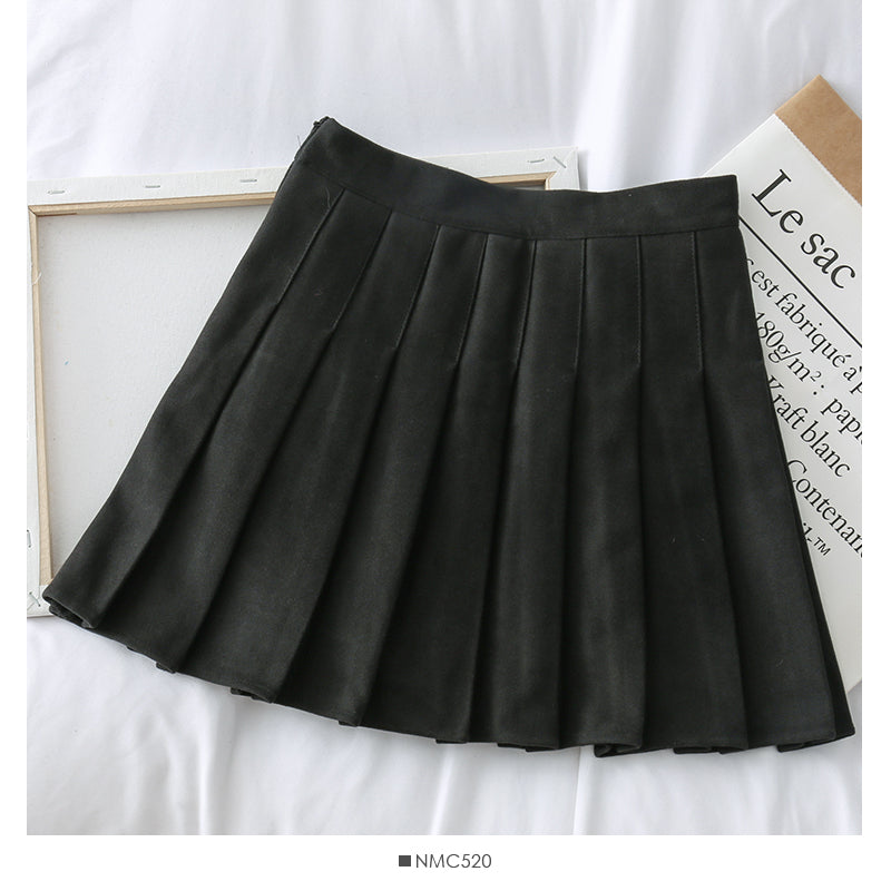 Light proof thin black A-line skirt  2517