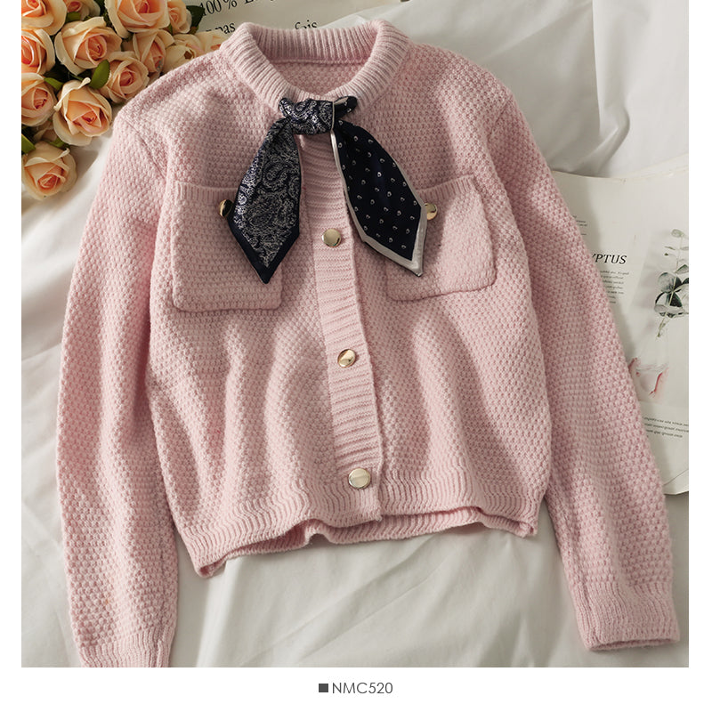 Sweater Vintage bow sweater long sleeve  1735