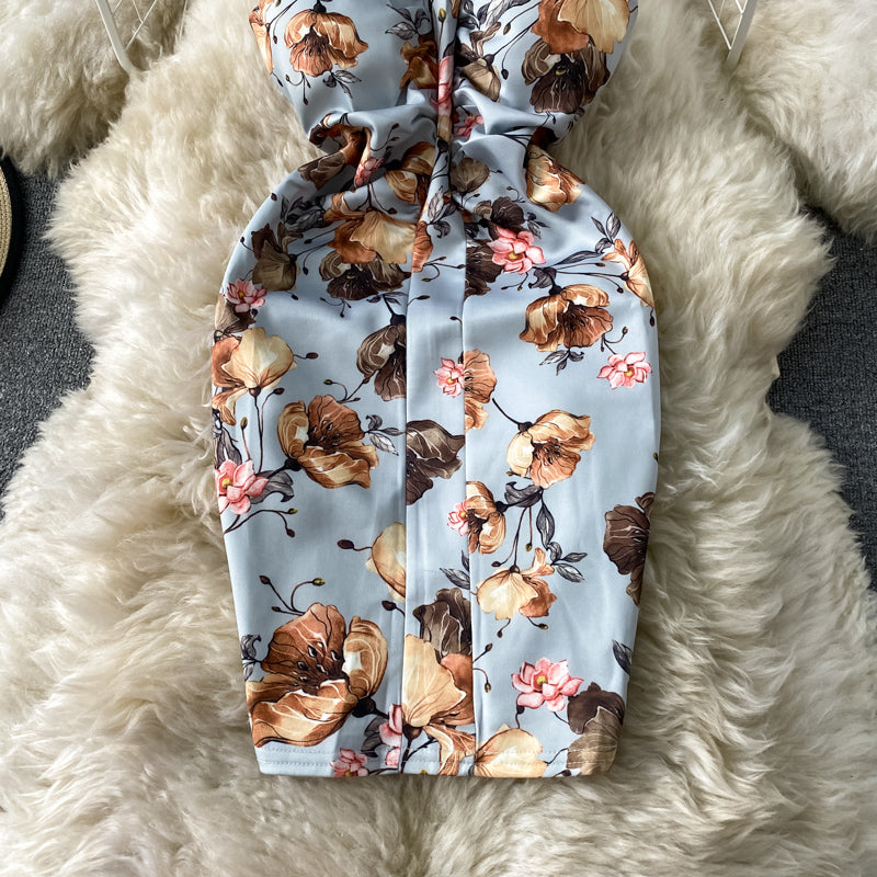 Floral skirt French gentle style suspender  2829