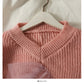 Mesh stitched Ruffle V-neck slim fit knit for women  1918