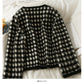 Hong Kong Vintage Plaid double breasted cardigan thickened sweater female  1943