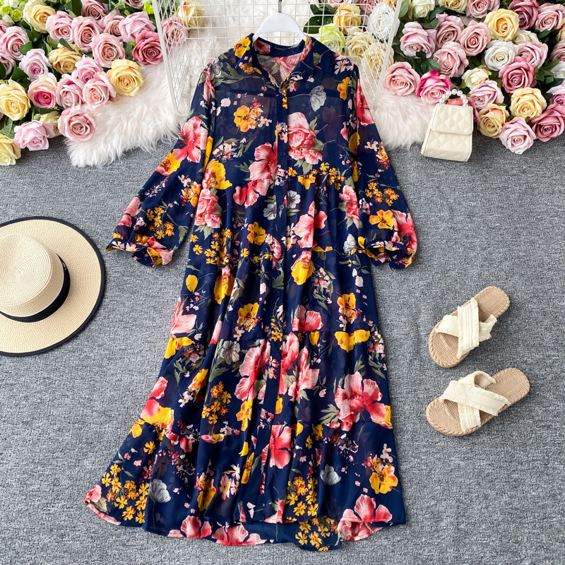 Holiday island beach skirt French print loose large  2878