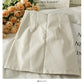 Han Fan Design PU leather high waist thin A-line skirt  2553