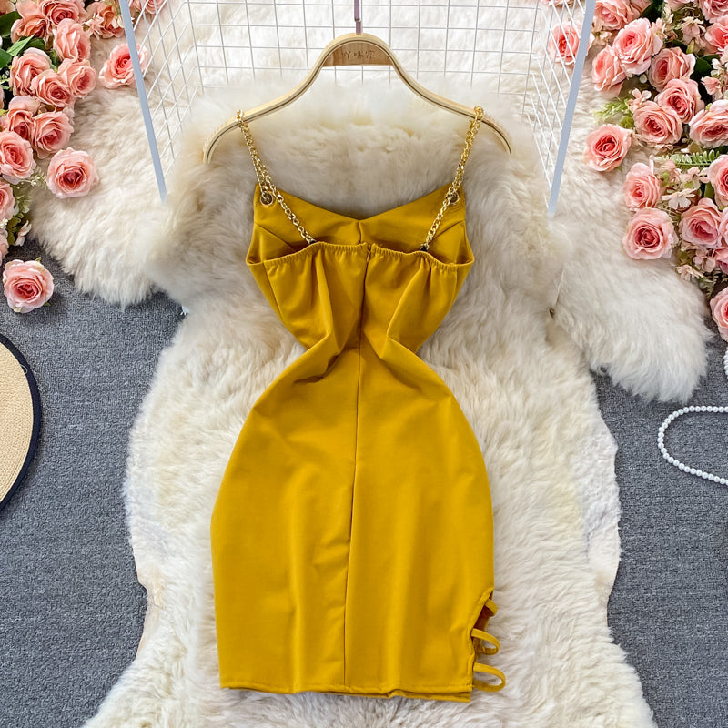 Sexy fashion hollow out waist tight bag hip suspender dress  3359