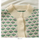 Sweater women's autumn color matching printed long sleeved Knitted Top  1956