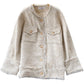 French small fragrant wind tweed coat autumn and winter celebrity temperament versatile top  1562