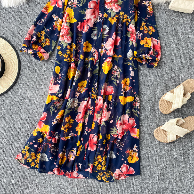 Holiday island beach skirt French print loose large  2878