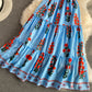 Knielanges, alterndes Kleid mit eckigem Ausschnitt aus koreanischem Schaumstoff 3325