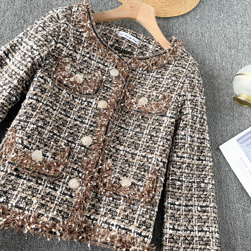 New Vintage coarse knit short coat fashion  1522