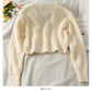 Small and versatile three button V-Neck long sleeved sweater coat  1733
