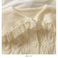 Sweet wind lace stitched wooden ear edge baby collar sweater  1900