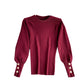 Top women's bubble sleeve inside and outside wool sweater  1574