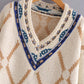 Embroidered pattern V-neck thickened ethnic style sweater loose-fitting sweater for women  1368