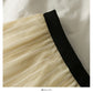 Printed high waist thin mesh pleated skirt  2609
