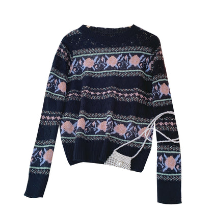 Long sleeved autumn hollow out sweater for women  1584
