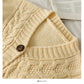 Sweater coat women's new single breasted cardigan V-Neck Sweater  1837