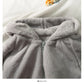 Koreanischer lockerer und dünner warmer Plüschmantel mit großer Tasche und Kapuze für Frauen 2120