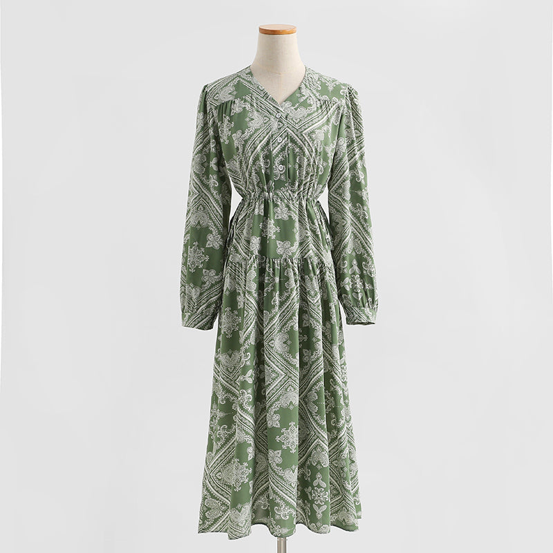 Blumenkleid sanftes Temperament im nationalen Stil Kleid mit dünnem Boden 2327