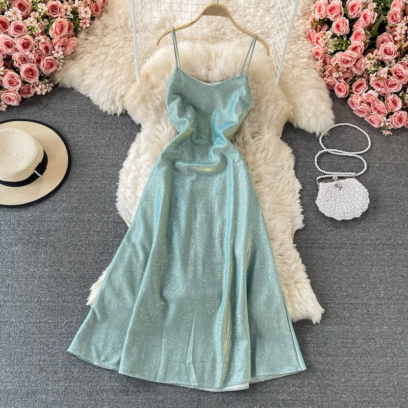 Sexy schmales Strapskleid Sternenkleid 2897