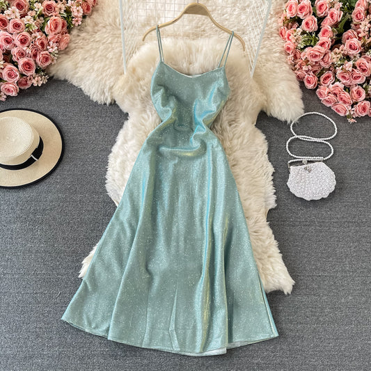 Robe sexy à bretelles slim robe étoilée 2897