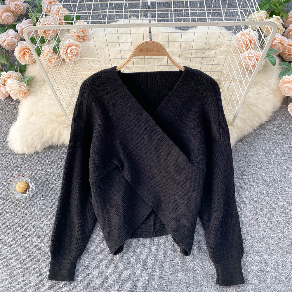Sweet temperament V-Neck Sweater women's Pullover fashion sweater  1625